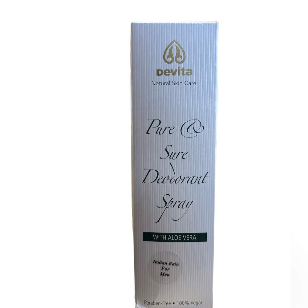 Devita Pure & Sure Deodorant Spray Italian Rain For Men 4 Oz Discontinued Aloe